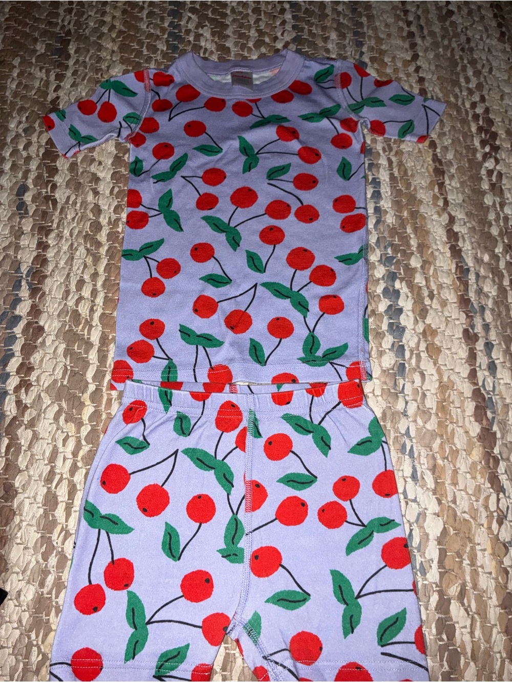 Hanna Andersson Lavender Short-Sleeve Cherry Pajama Set
